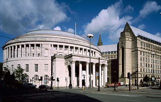 The round Central Library building in Manchester